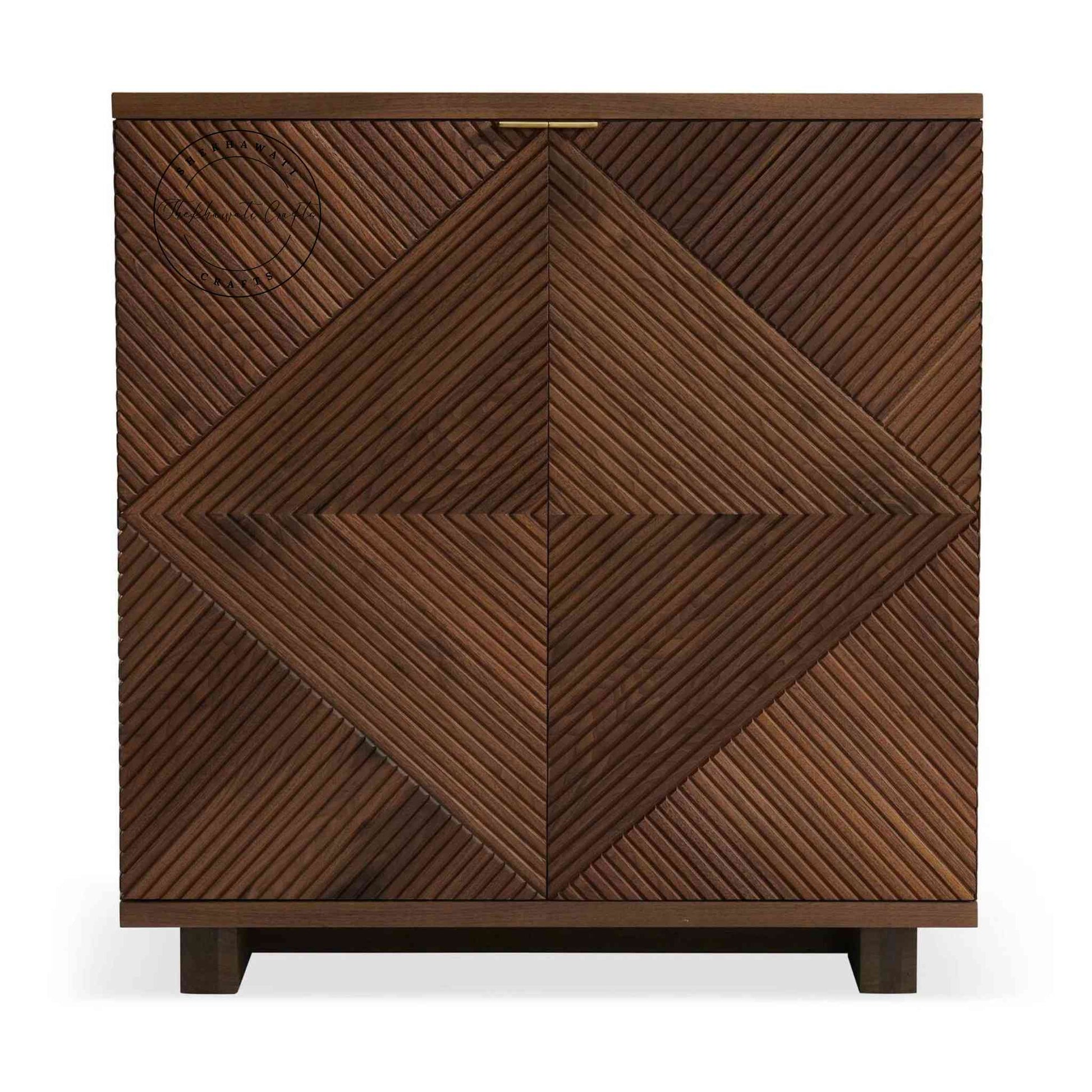 Gavin Sideboard is handcrafted from Sheesham wood, featuring 1 drawer and 2 detachable shelves. a modern design sideboard.