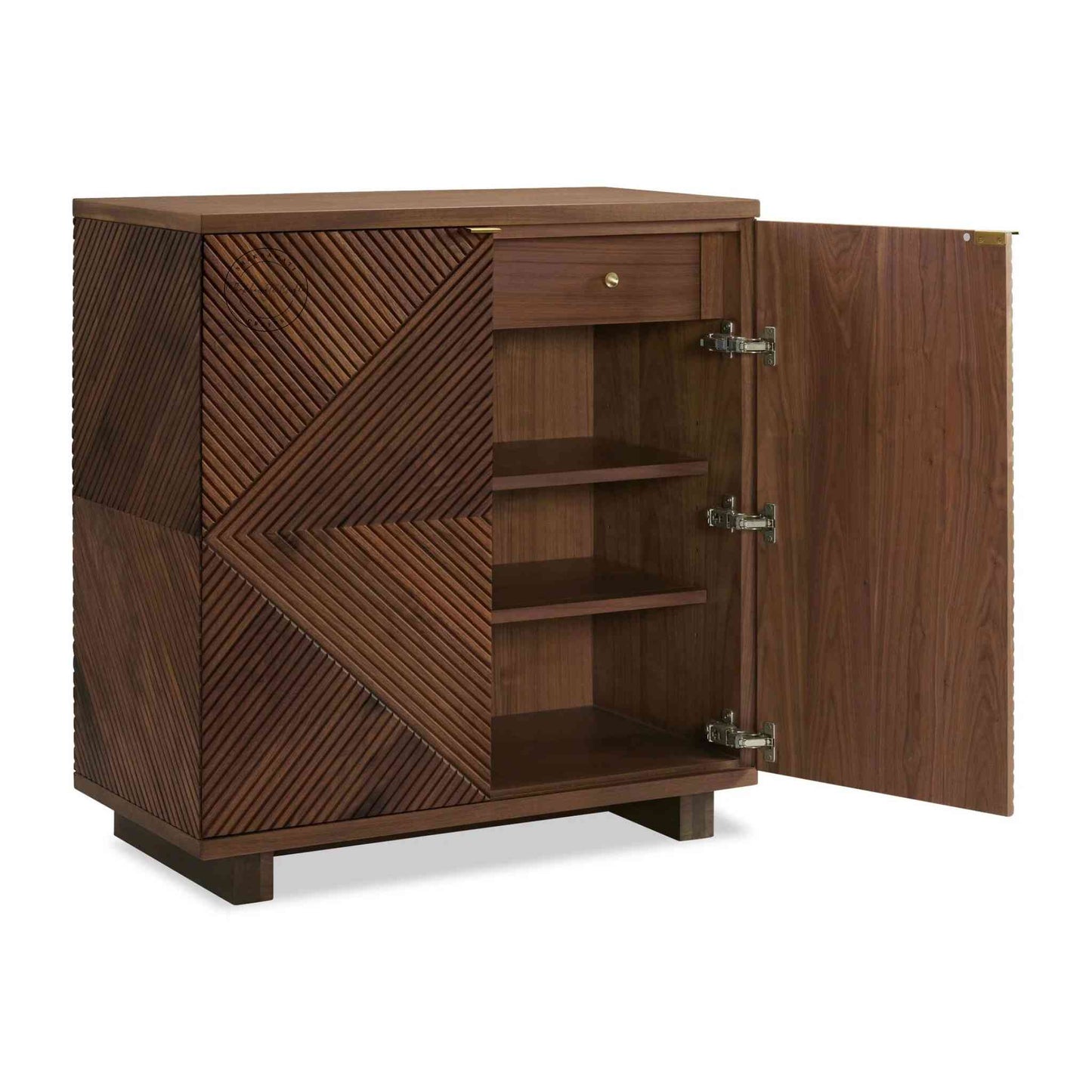 Gavin Sideboard is handcrafted from Sheesham wood, featuring 1 drawer and 2 detachable shelves. a modern design sideboard.