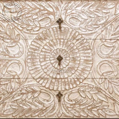 Karya Wooden Chest of Drawers, handcrafted from mango wood, a vintage design with a rustic white finish and 3 spacious drawers.