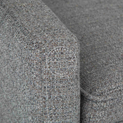Layla Upholstered Bench is made from sheesham wood with premium jute fabric, featuring a low-height backrest, ideal for modern dining furniture and office furniture.