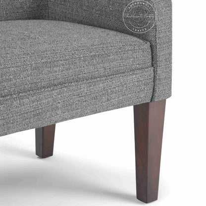 Layla Upholstered Bench is made from sheesham wood with premium jute fabric, featuring a low-height backrest, ideal for modern dining furniture and office furniture.