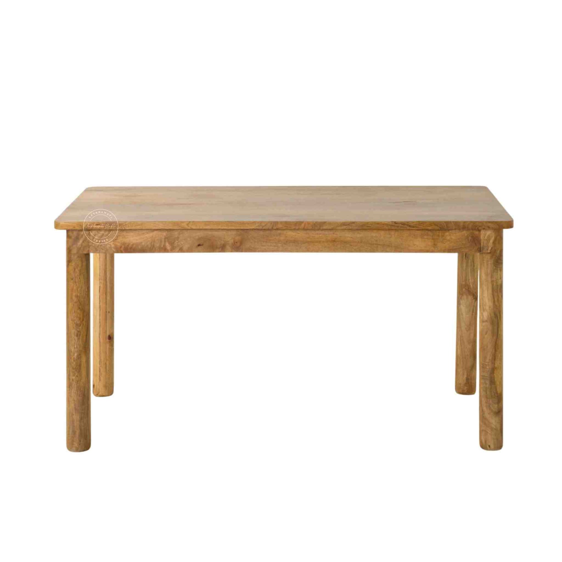 Maron wooden dining table is crafted with mango wood with a natural finish and round shape legs.