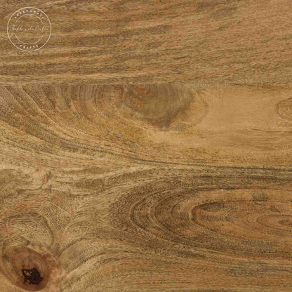 Maron wooden dining table is crafted with mango wood with a natural finish and round shape legs.