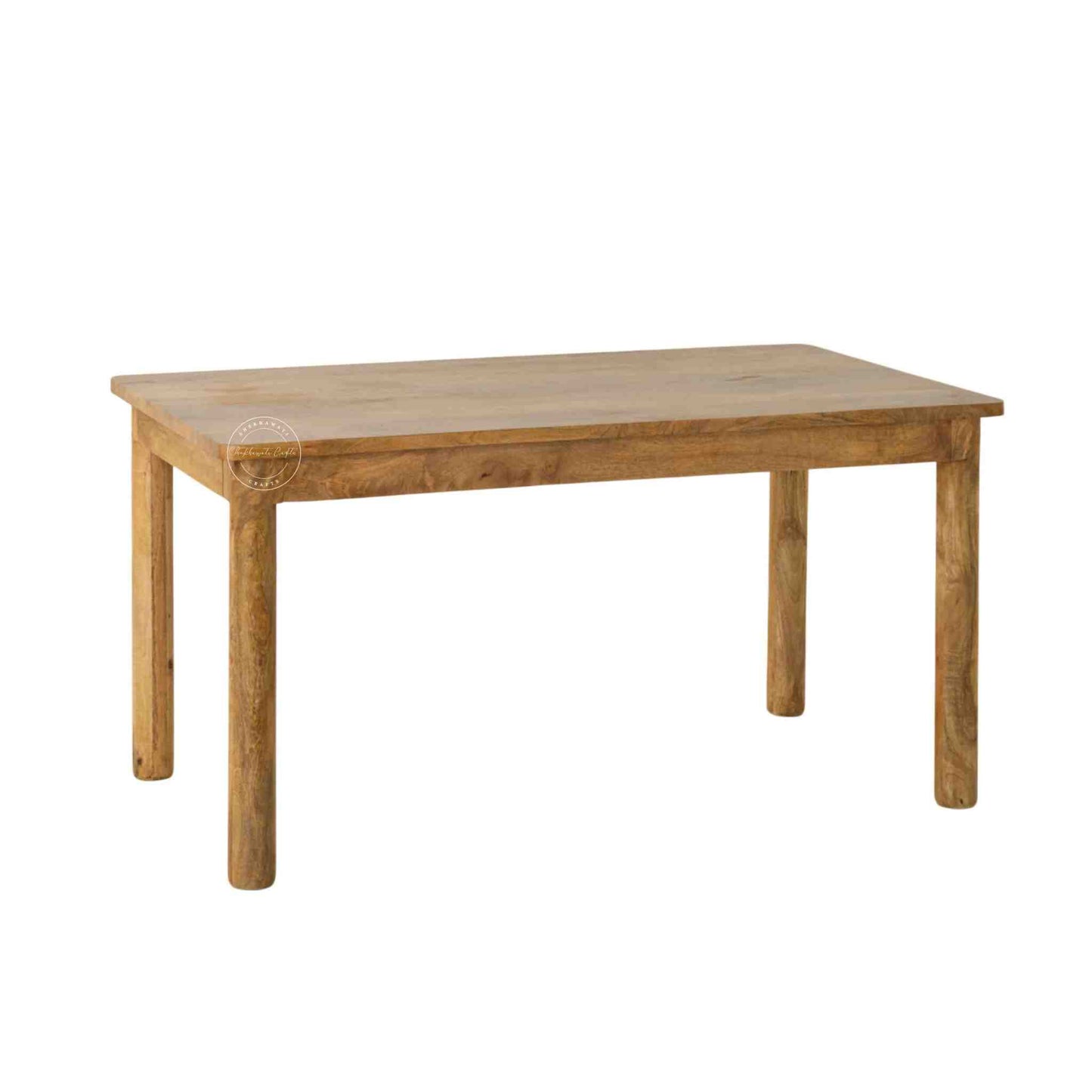 Maron wooden dining table is crafted with mango wood with a natural finish and round shape legs.