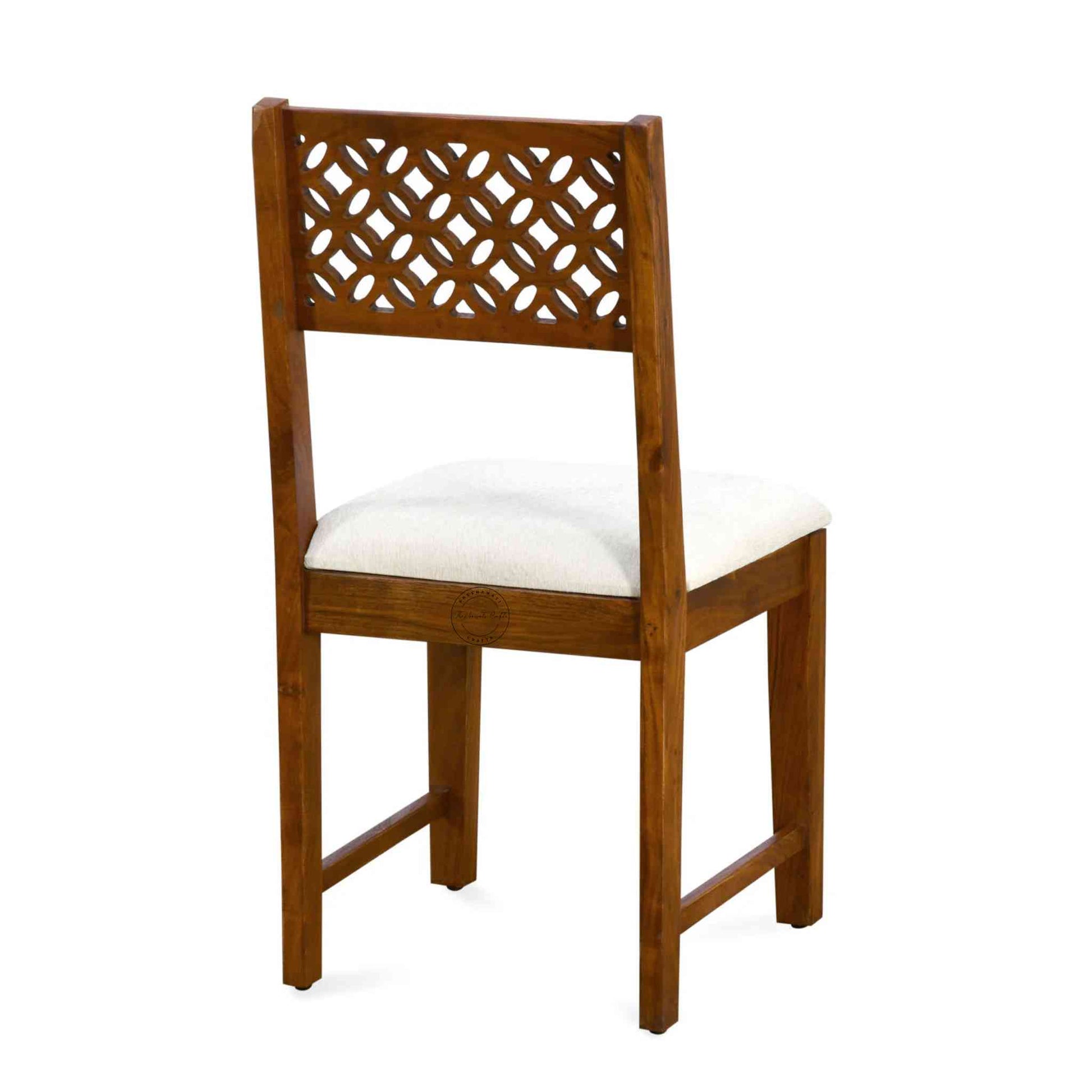 Mirra Chair with Cushion, handcrafted with sheesham wood, vintage design, comfortable chair, perfect for home, office or dining furniture.