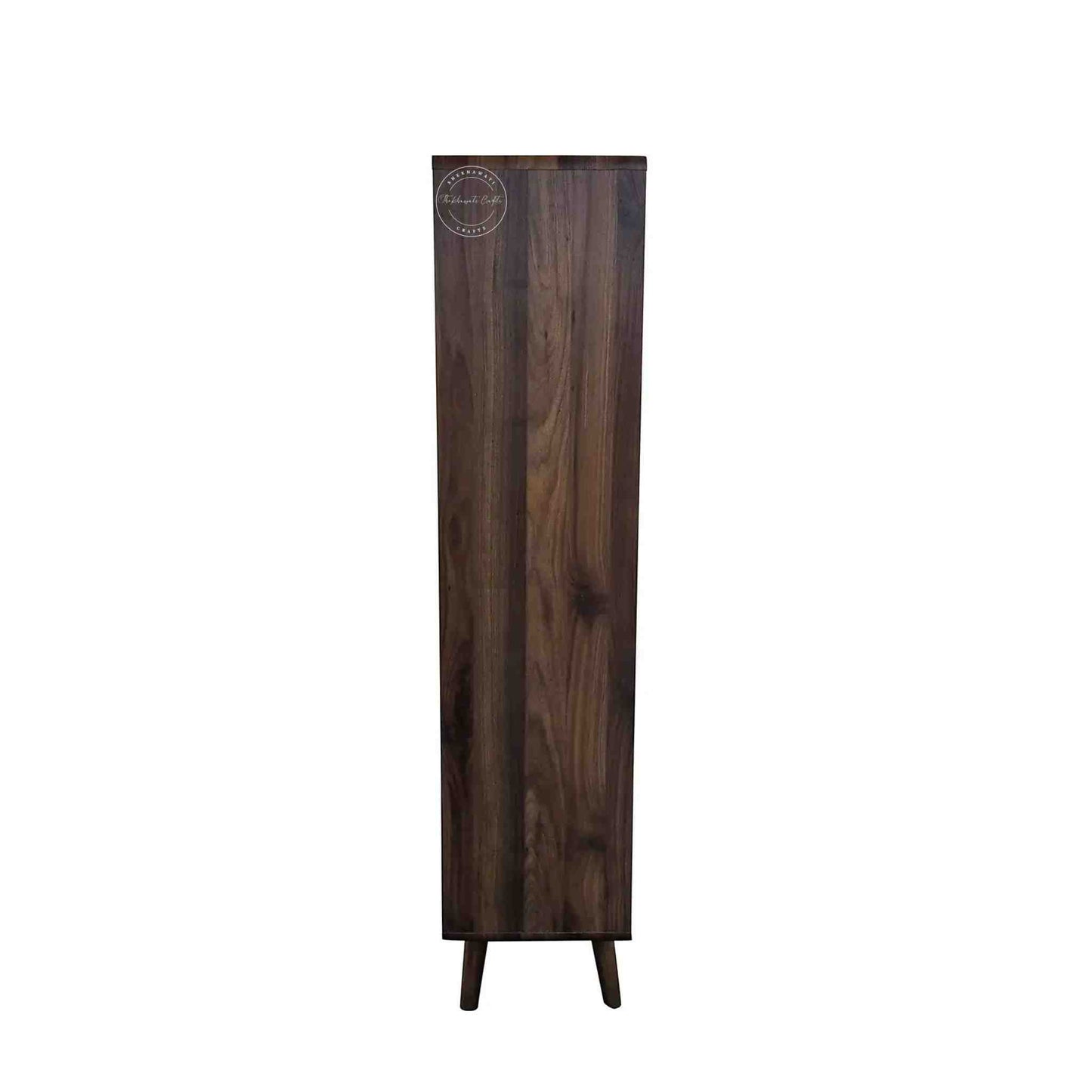 Morena bookshelf handcrafted with sheesham wood and a walnut finish.