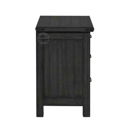 Ridhan Chest of Drawer is Handcrafted with mango wood with a matte black finish, a wooden cabinet with 3 drawers.