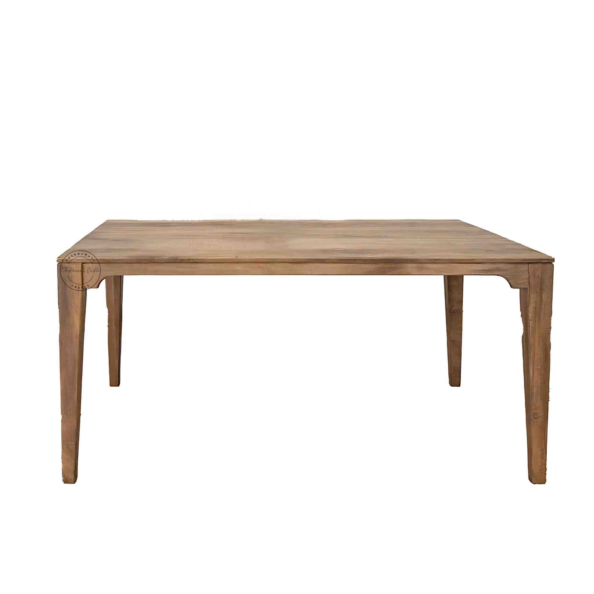 Siyara Dining Table is handcrafted from sheesham wood, with a natural finish and DIY assembly design.