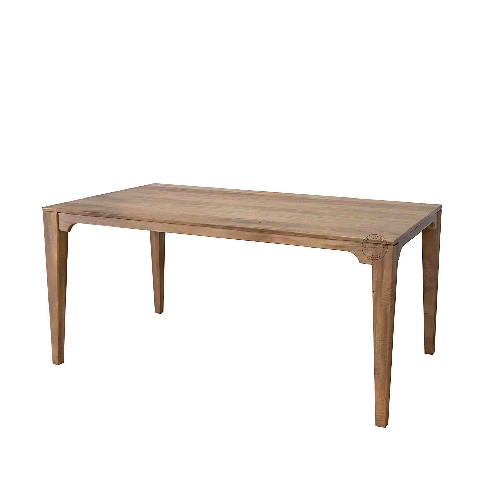 Siyara Dining Table is handcrafted from sheesham wood, with a natural finish and DIY assembly design.