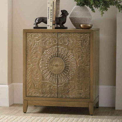 Sunburst Sideboard is handcrafted with mango wood and hand carved design with natural finish.