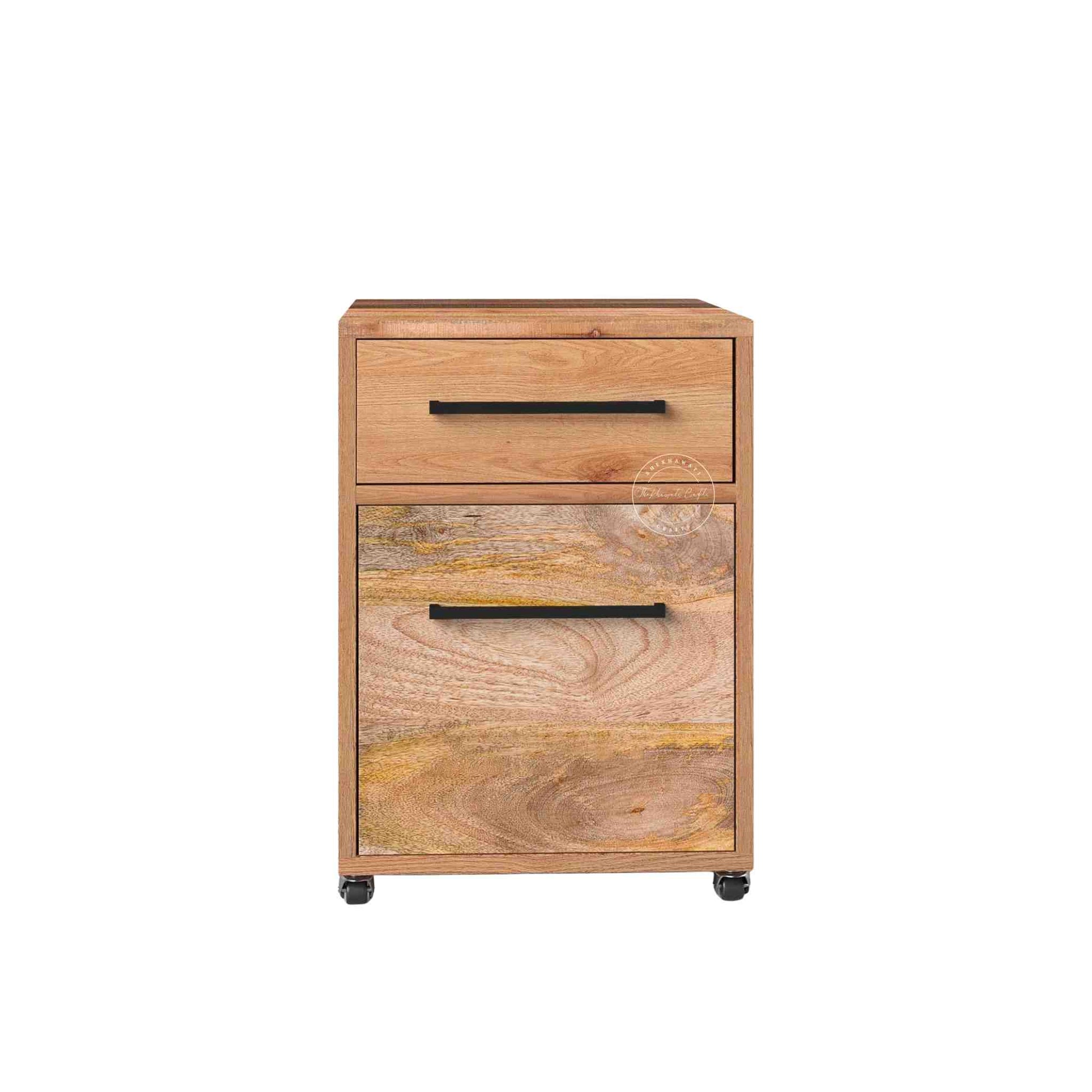 Wooden file cabinet with 2 drawers 