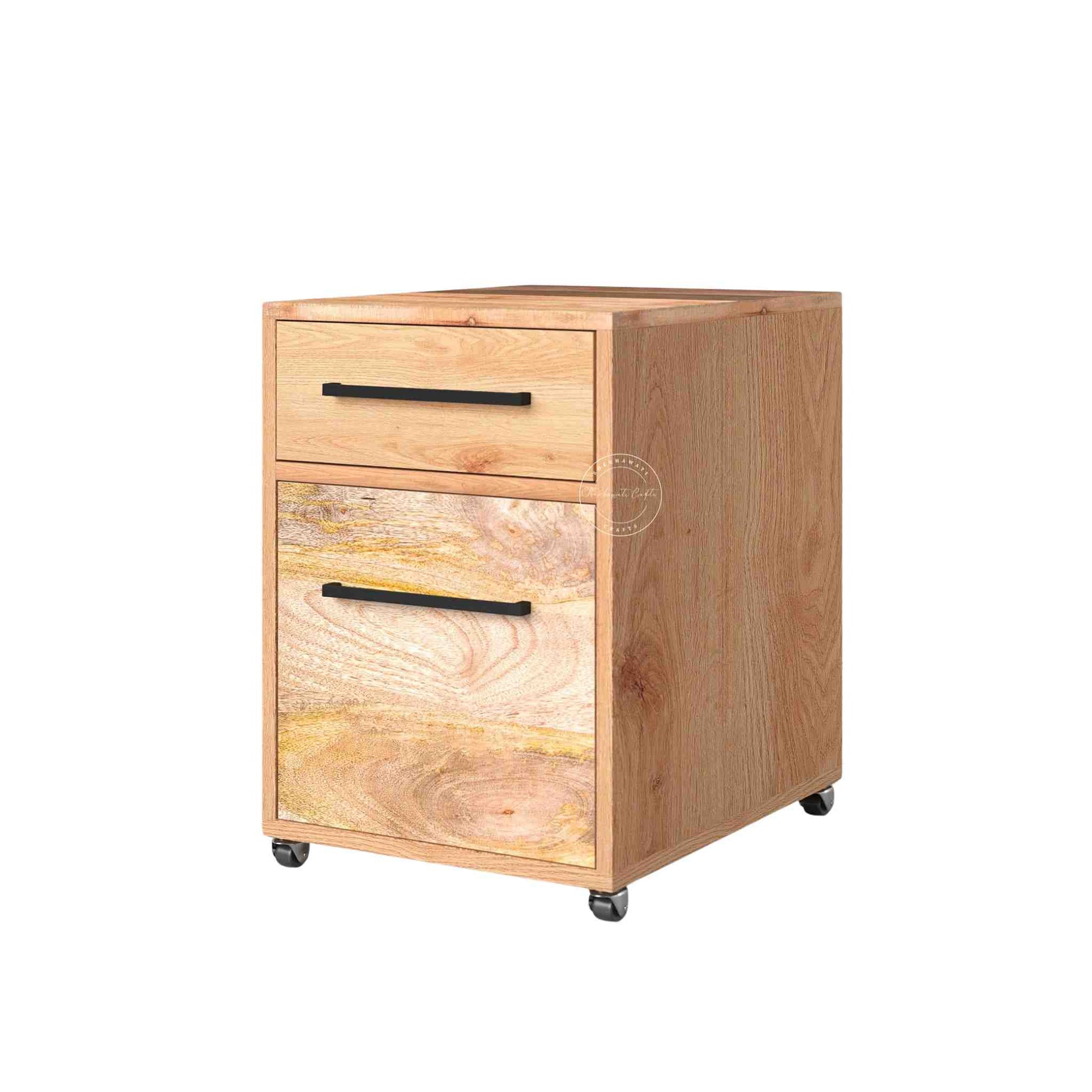Wooden file cabinet with 2 drawers 
