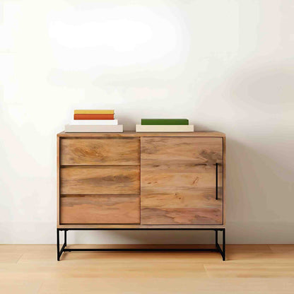terra wooden sideboard with 3 drawers and one door