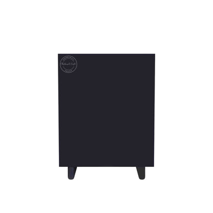 Velvet Ash Wooden Chest of Drawers s handmade from mango wood with a matte black finish and 3 storage drawers.