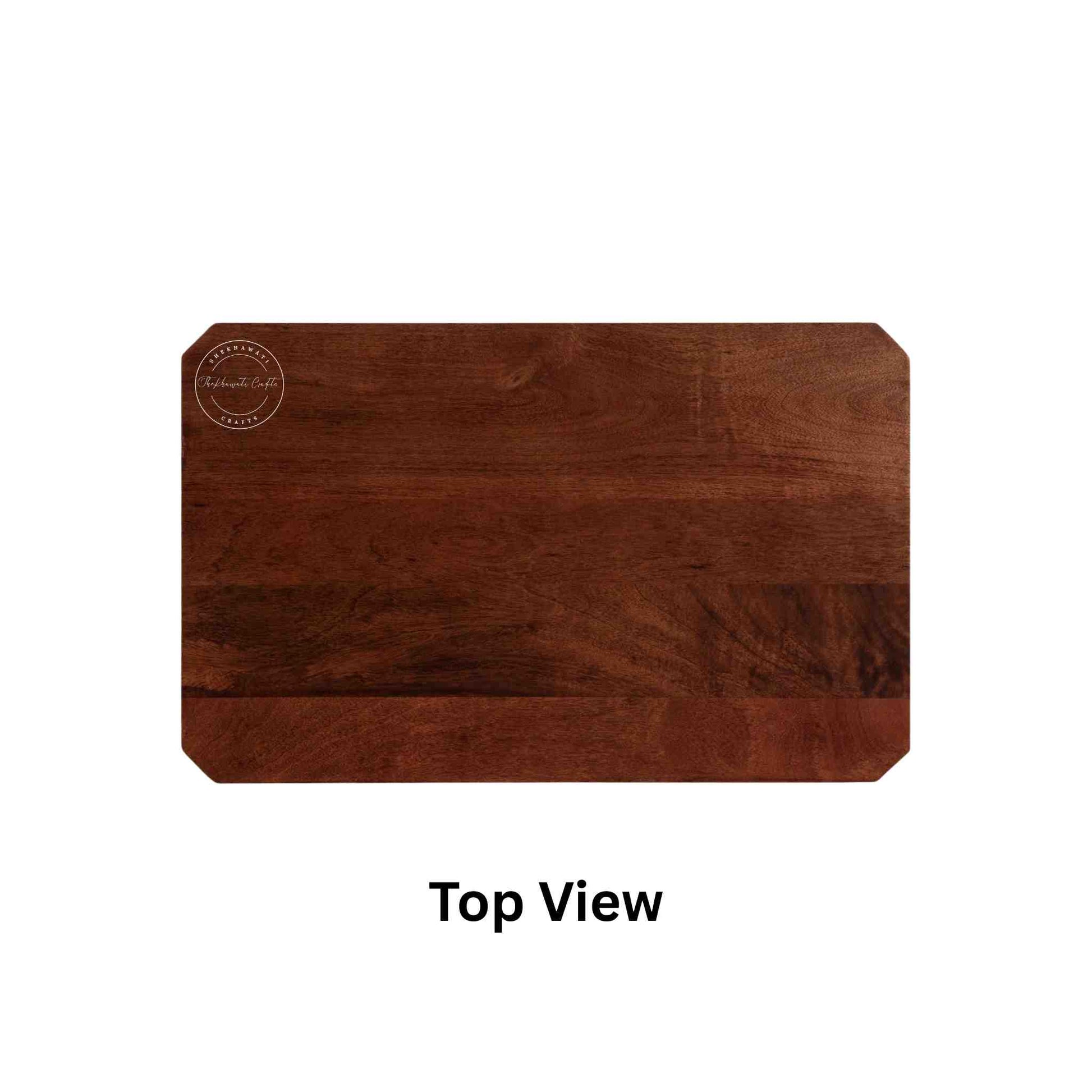 Visbi end table handmade from sheesham wood and honey finish with a bottom shelf.