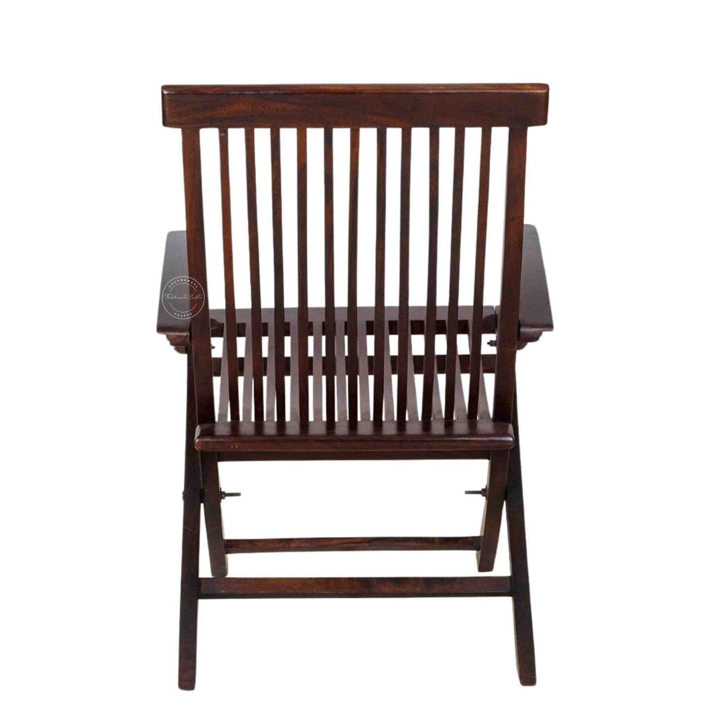 Vyom Foldable Strip Chair is made with solid sheesham wood with the best durability—a wooden chair for home and garden furniture.
