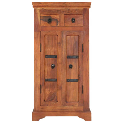 Walker Mini Tower Cabinet is handcrafted with Sheesham wood and a natural finish.