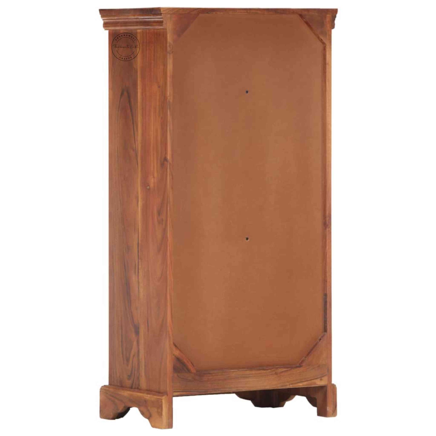 Walker Mini Tower Cabinet is handcrafted with Sheesham wood and a natural finish.