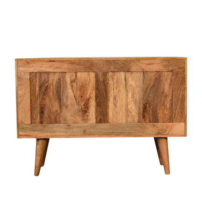 Raavi Chest of Drawers is made from solid mango wood with a natural finish, storage with 3 drawers and 2 doors.